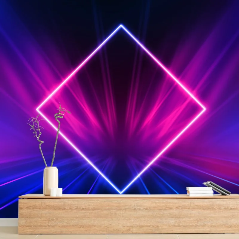 Carta da parati diamante neon futuristico
