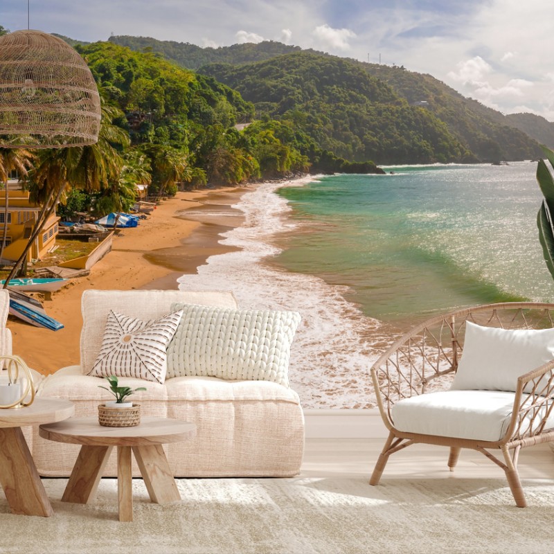 Carta da parati panorama di spiaggia tropicale a Barbados