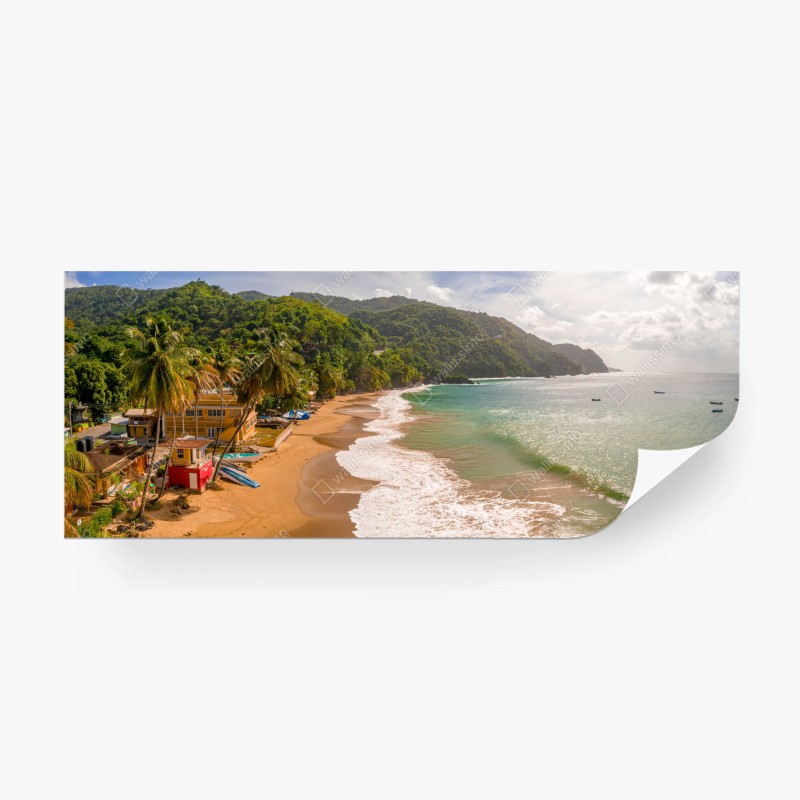Carta da parati panorama di spiaggia tropicale a Barbados
