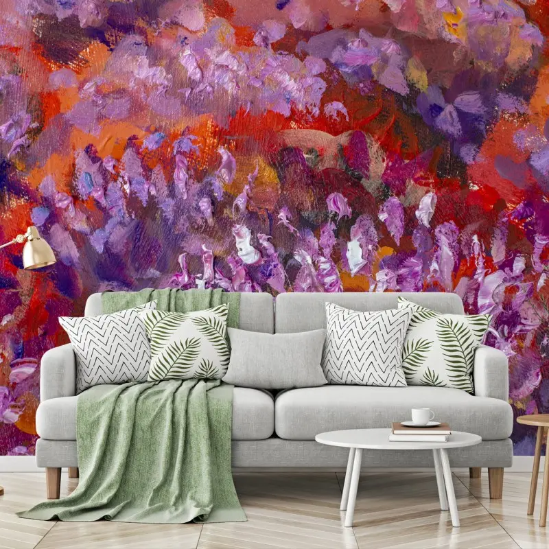 Carta da parati lavanda impressionista in primo piano