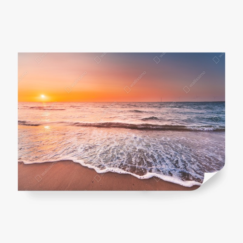 Carta da parati panorama costiero al tramonto, Zeeland
