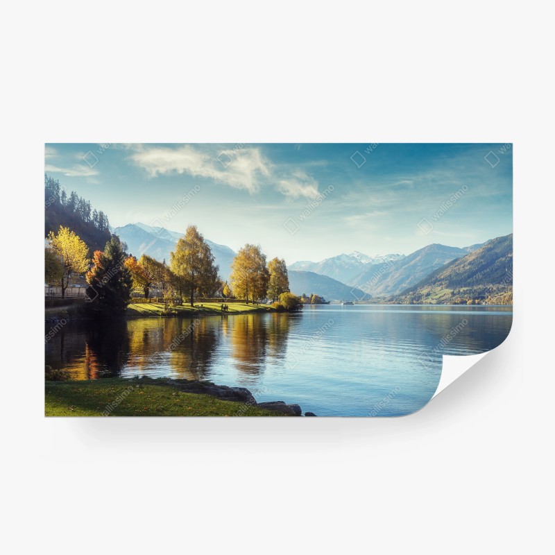 Carta da parati incantevole panorama delle Alpi a Zell am See