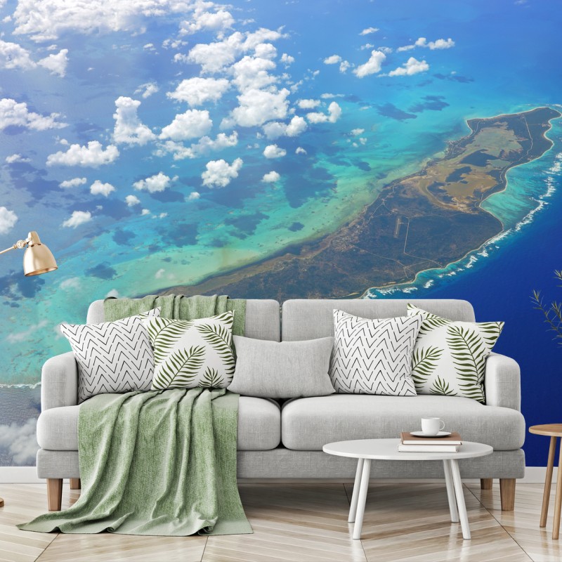 Carta da parati veduta aerea di Anegada nei Caraibi