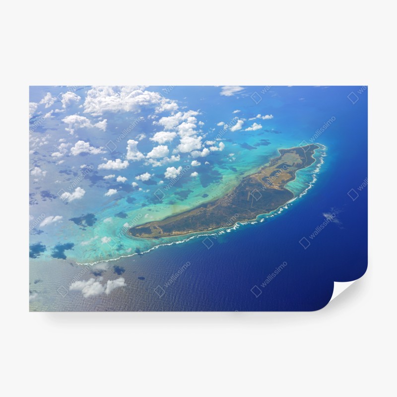 Carta da parati veduta aerea di Anegada nei Caraibi
