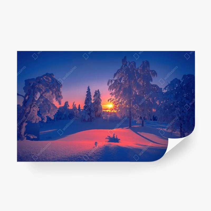 Carta da parati tramonto artico sulla neve