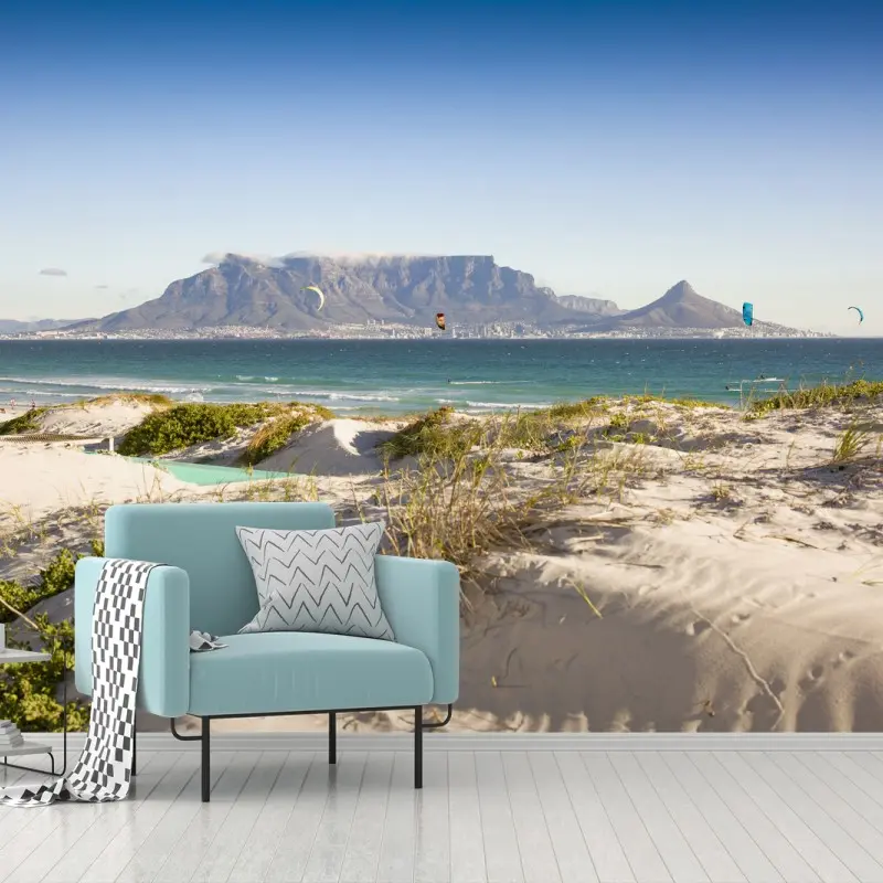 Carta da parati panorama di dune e mare con vista su Table Mountain