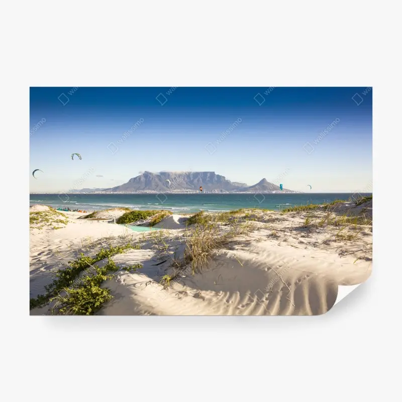 Carta da parati panorama di dune e mare con vista su Table Mountain