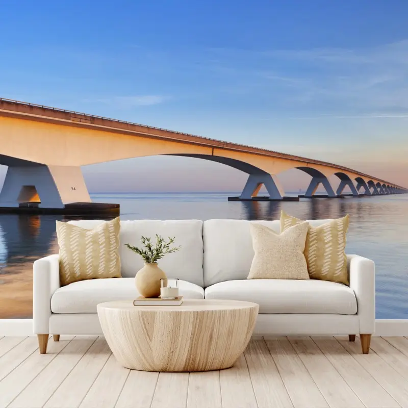 Carta da parati alba dorata sul Zeelandbrug