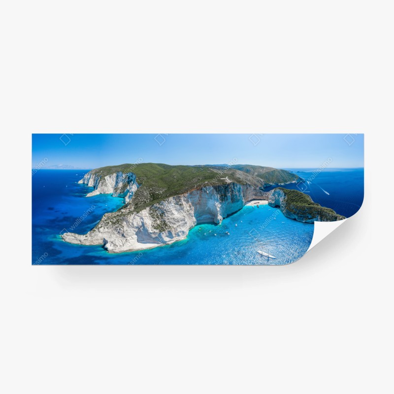 Carta da parati scogliera mediterranea e mare turchese