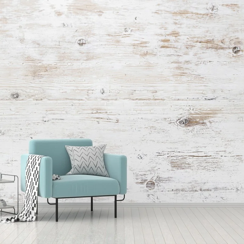 Carta da parati texture di legno bianco in stile shabby