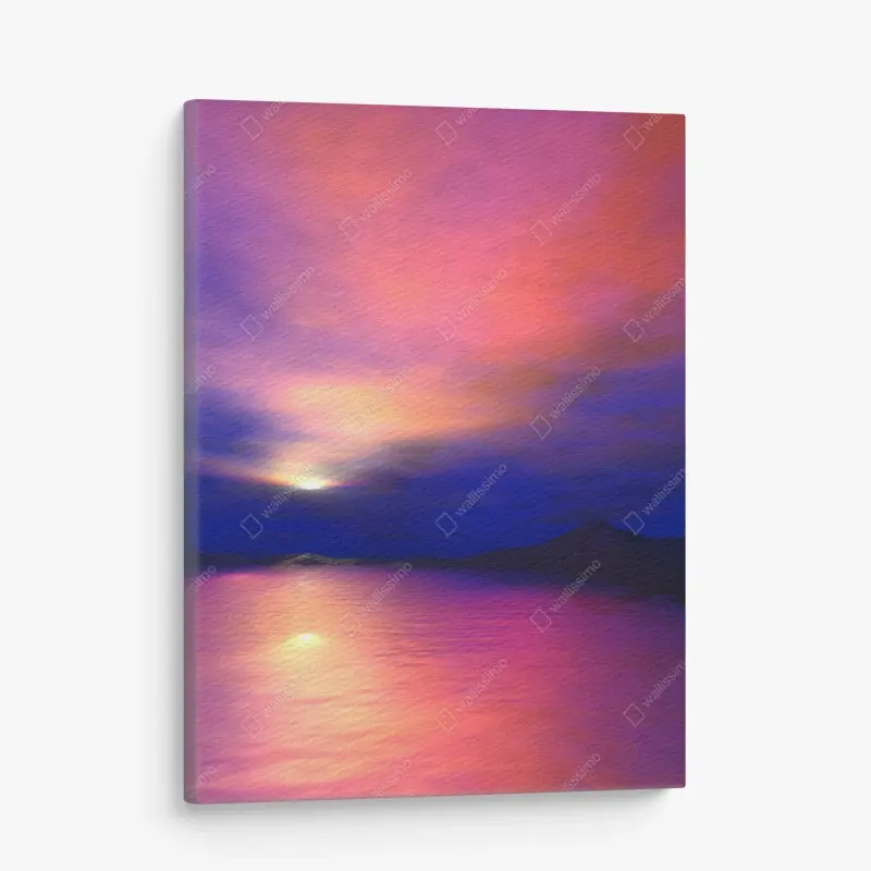 Quadro su tela tramonto rosa sulle montagne