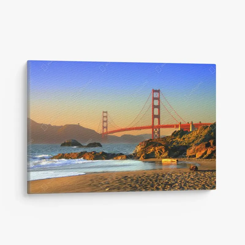 Quadro su tela tramonto sul Golden Gate a San Francisco