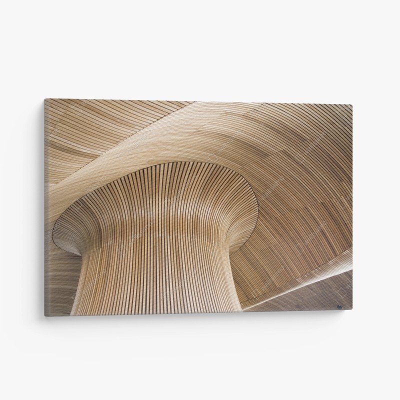 Quadro su tela onde di legno: dettaglio architettonico organico