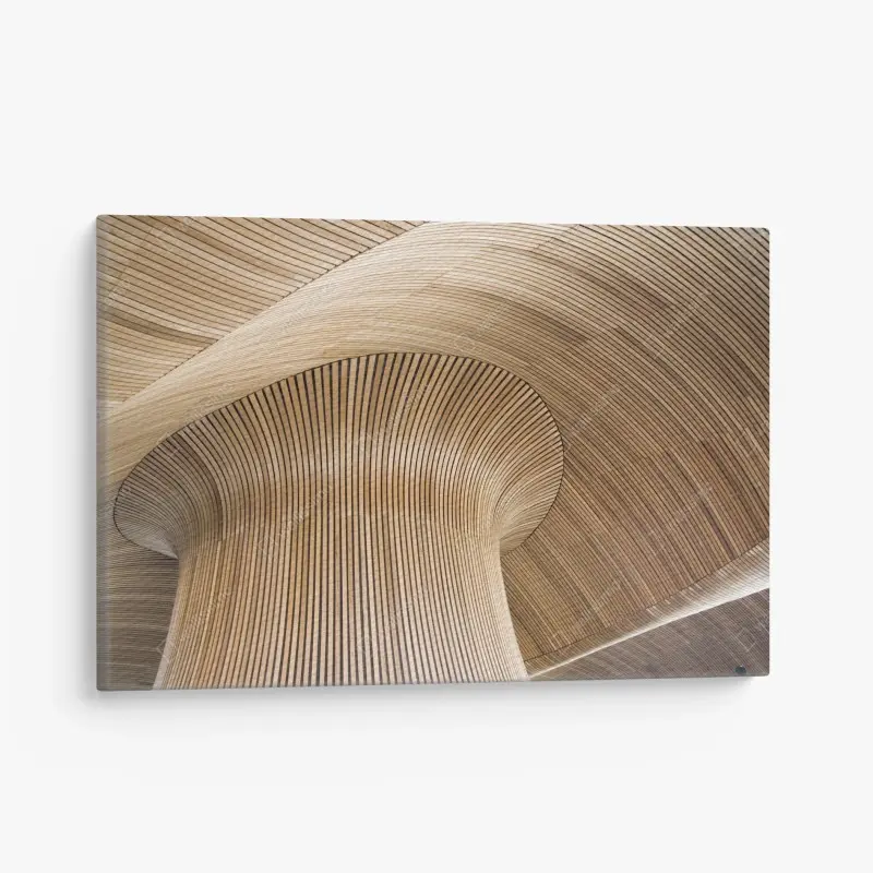 Quadro su tela onde di legno: dettaglio architettonico organico