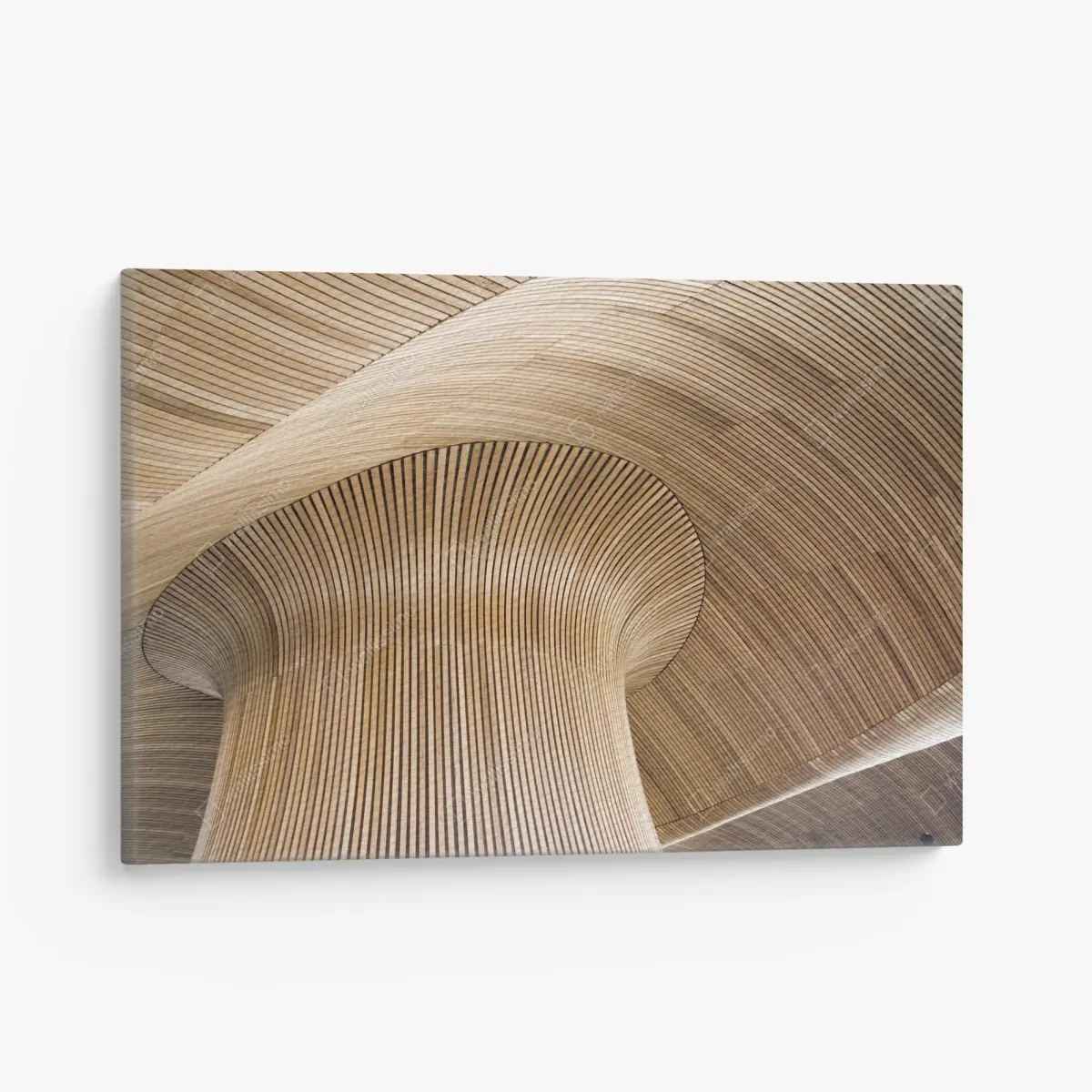 Quadro su tela onde di legno: dettaglio architettonico organico • Wallissimo®