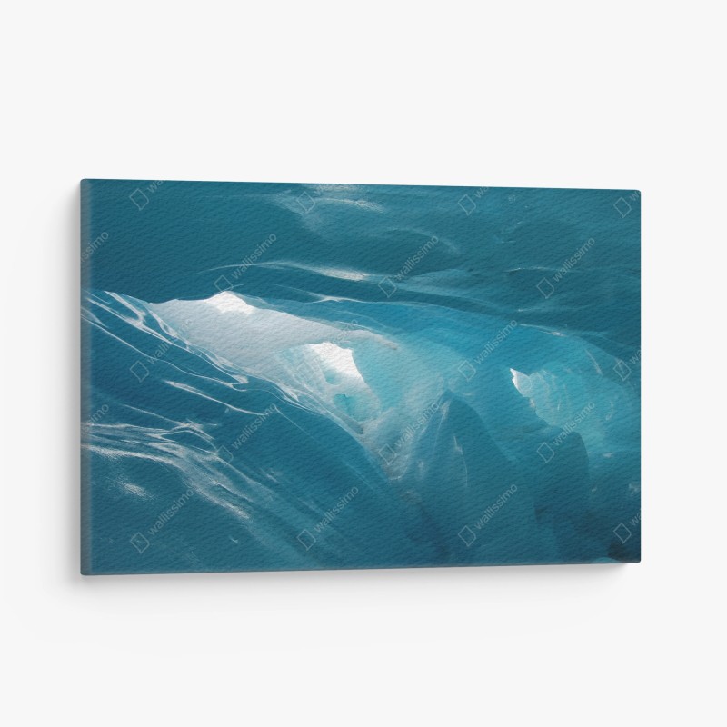 Quadro su tela grotta di ghiaccio turchese • Wallissimo®