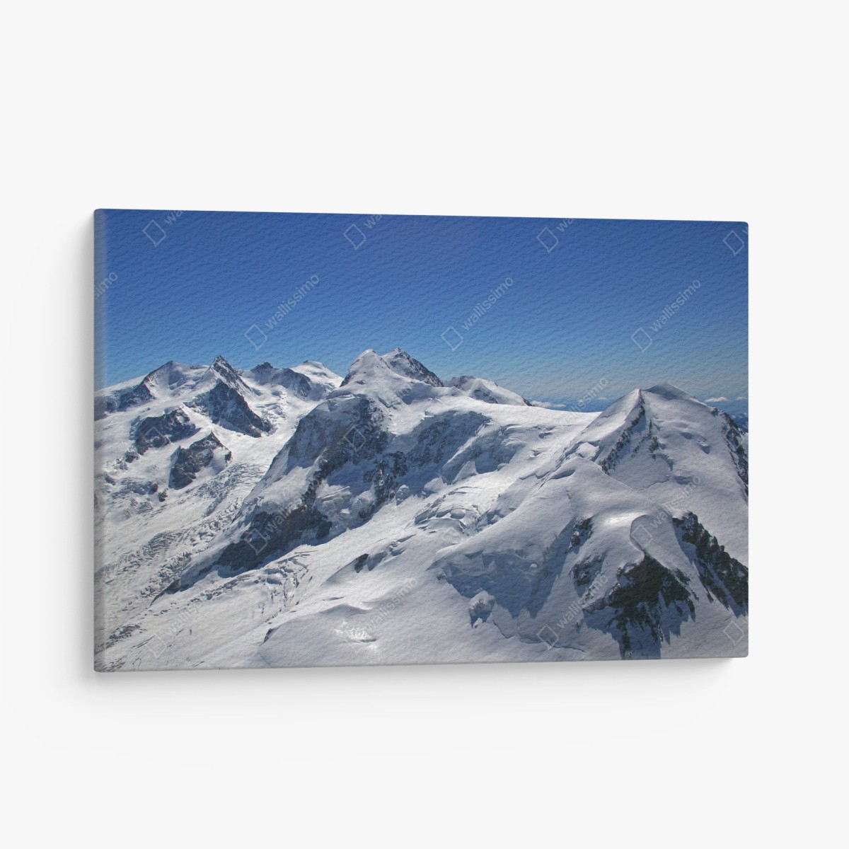 Quadro su tela panorama di cime innevate e ghiacciai • Wallissimo®