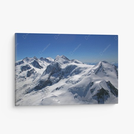Quadro su tela panorama di cime innevate e ghiacciai • Wallissimo®