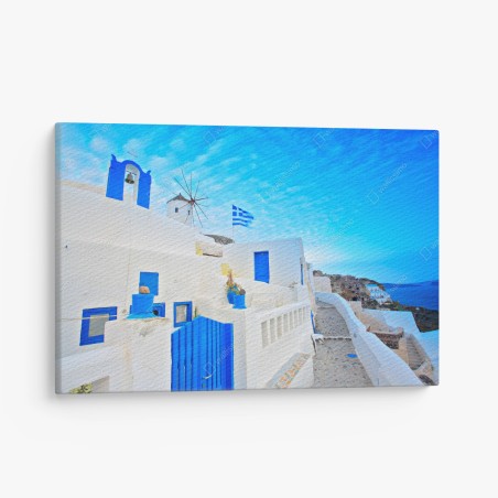 Quadro su tela l'azzurro di Santorini • Wallissimo®