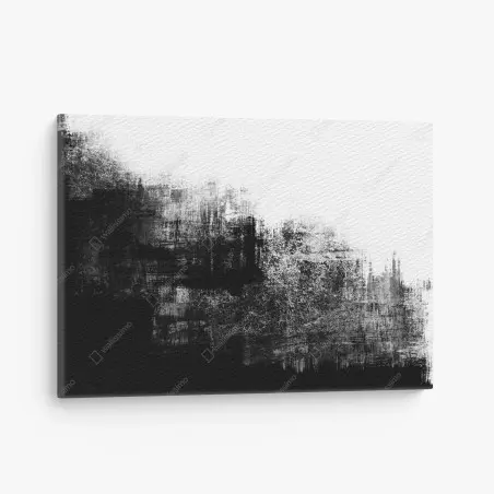 Quadro su tela composizione astratta in bianco e nero con texture grunge • Wallissimo®