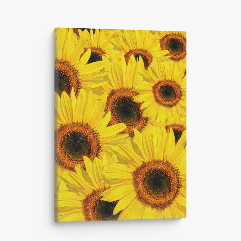 Quadro su tela mosaico di girasoli estivi