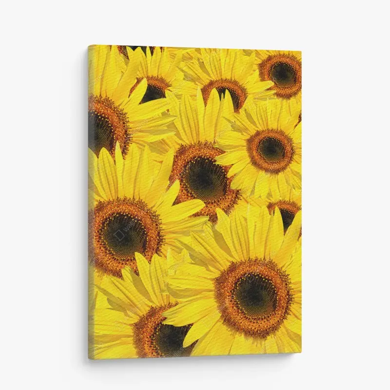 Quadro su tela mosaico di girasoli estivi