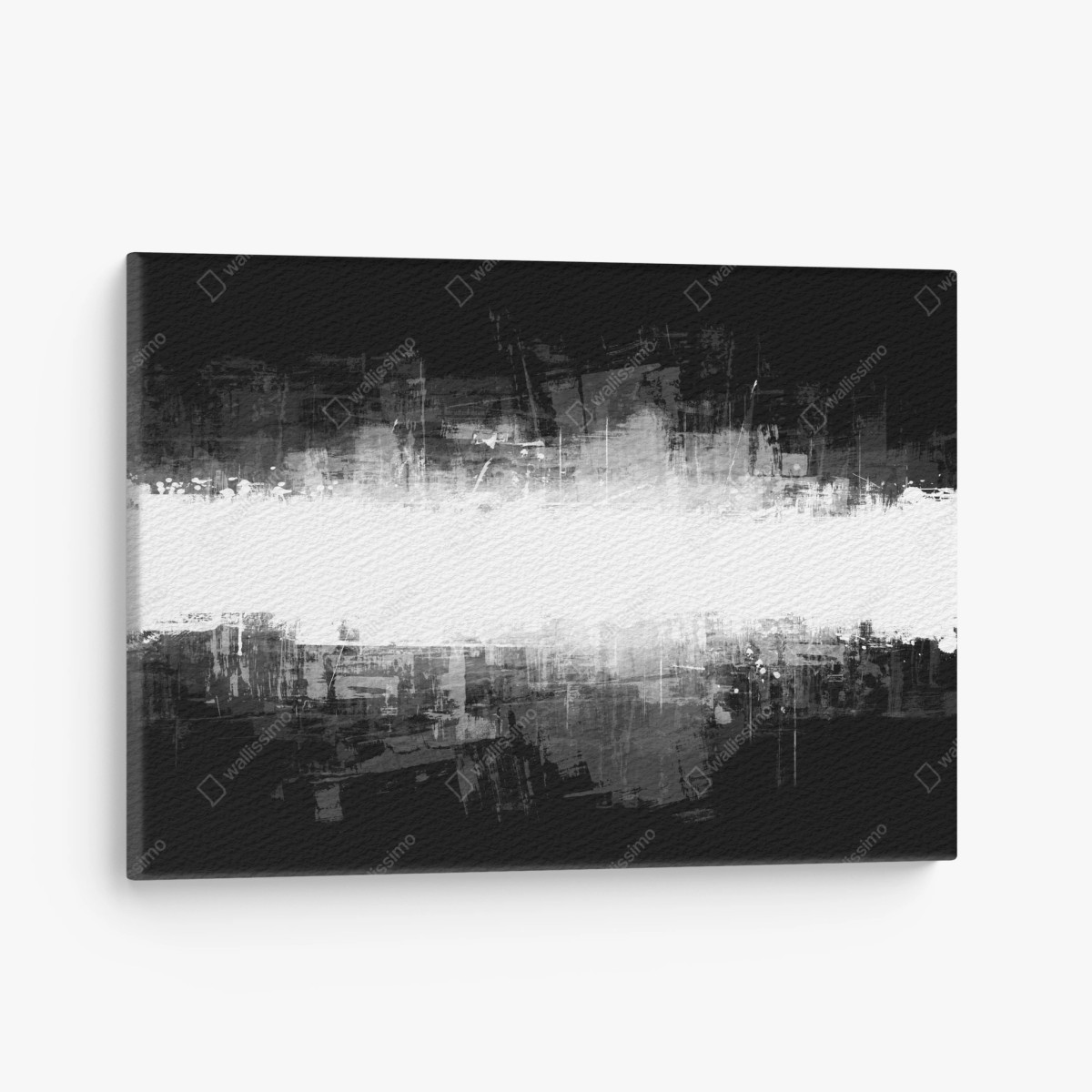 Quadro su tela striscia astratta in bianco e nero ad alto contrasto • Wallissimo®