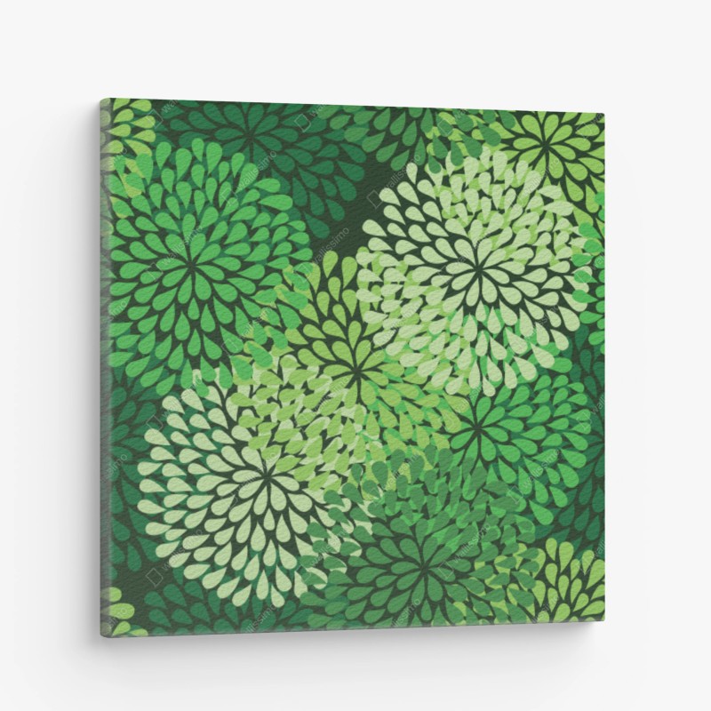 Quadro su tela motivo floreale verde a petali