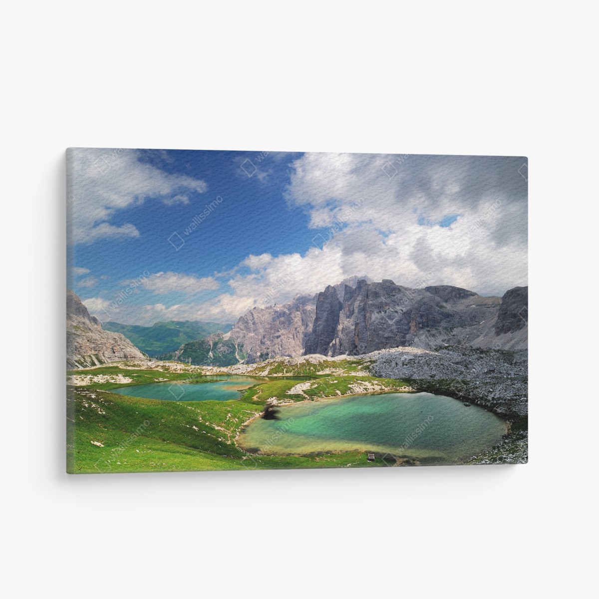 Quadro su tela panorama alpino con laghi turchesi • Wallissimo®