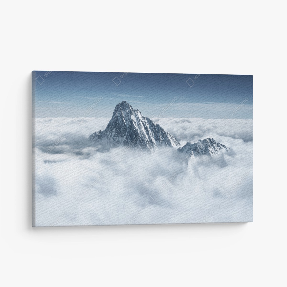 Quadro su tela vette innevate oltre le nuvole • Wallissimo®
