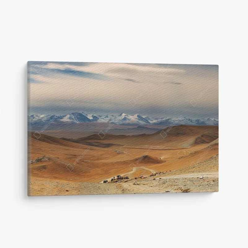 Quadro su tela passaggio della mandria nelle steppe della Mongolia • Wallissimo®
