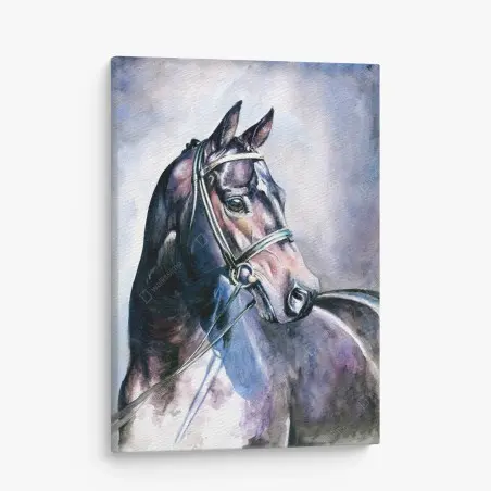 Quadro su tela ritratto elegante di cavallo in acquerello • Wallissimo®