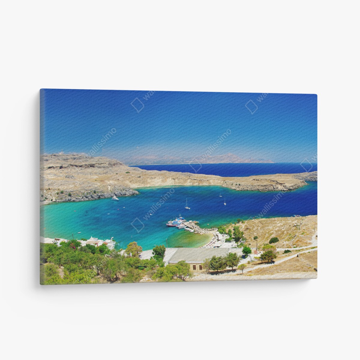 Quadro su tela panorama costiero della baia turchese • Wallissimo®