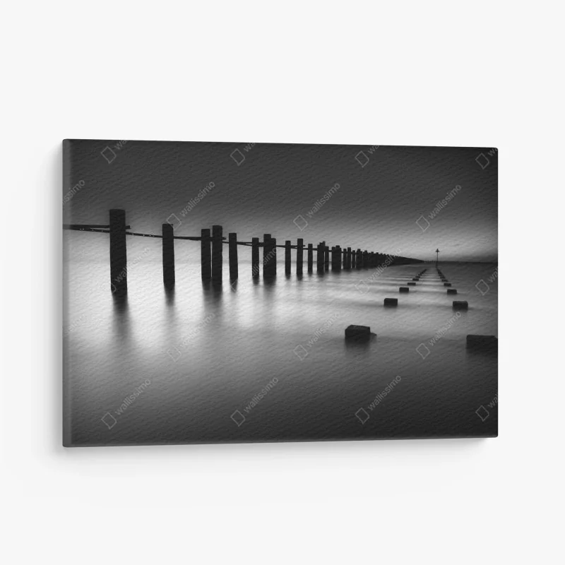Quadro su tela molo silenzioso all'orizzonte • Wallissimo®