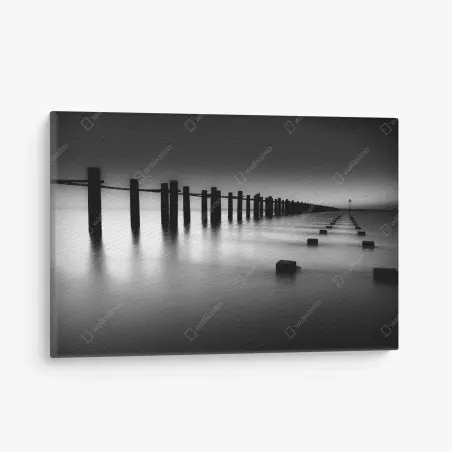 Quadro su tela molo silenzioso all'orizzonte • Wallissimo®