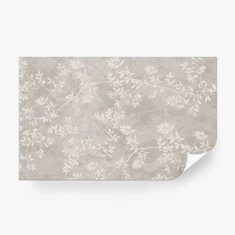 Carta da parati FOGLIA BEIGE NATURALE SOBRIA CHIC PER CAMERA