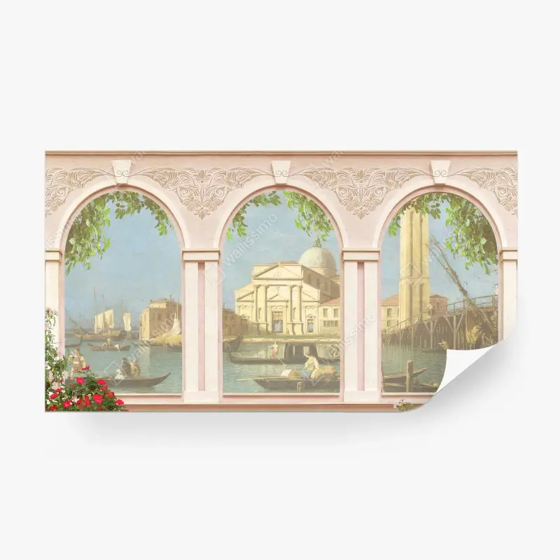 Carta da parati VENEZIA CANALE GONDOLA CITTA SCENA PER SOGGIORNO