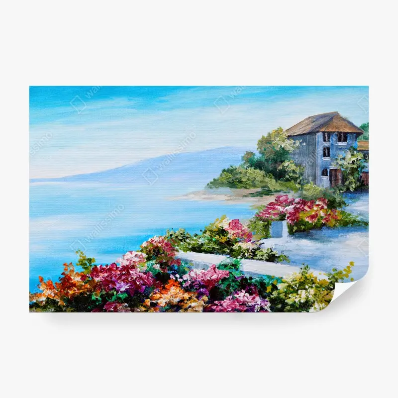 Carta da parati MARE COSTA CASA FIORI PAESAGGIO PER SOGGIORNO