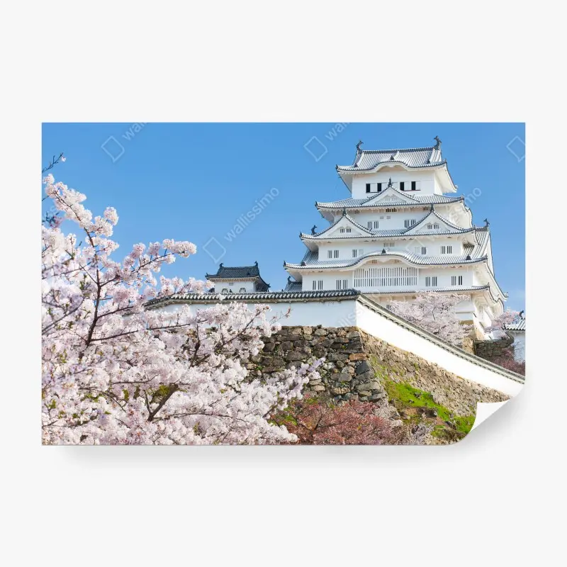 Carta da parati HIMEJI GIAPPONE CASTELLO SAKURA FIORI PER SOGGIORNO