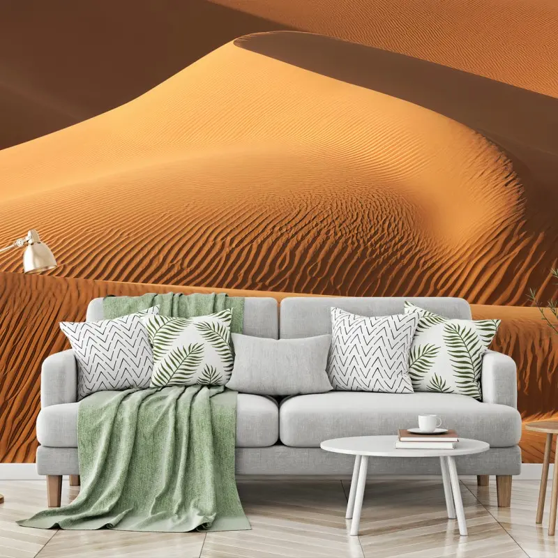 Carta da parati DESERTO SABBIA DUNE MINIMAL ORO PER SOGGIORNO