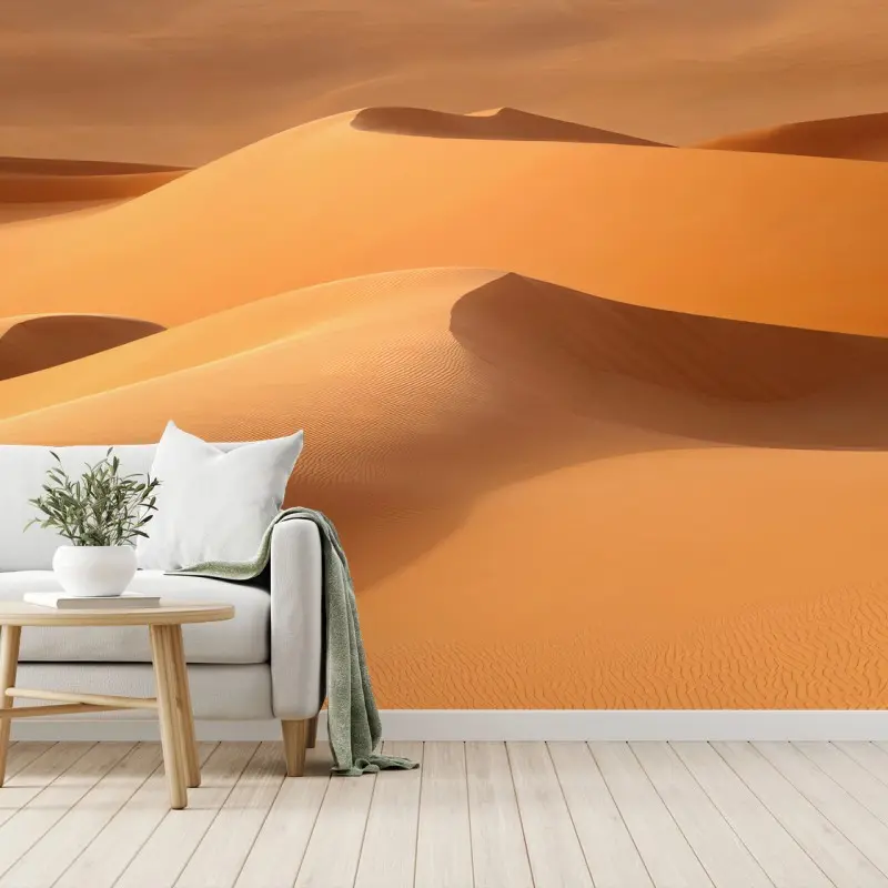 Carta da parati DESERTO DUNE SABBIA MINIMALE DORATO PER SOGGIORNO