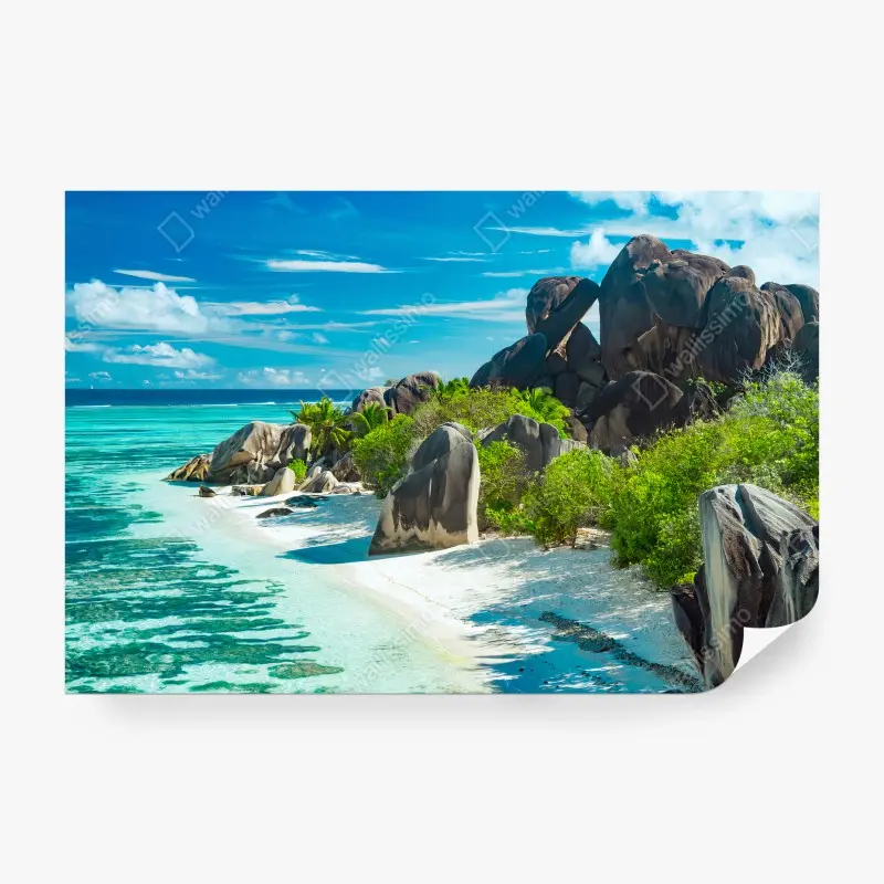 Carta da parati SPIAGGIA OCEANO TURCHESE PARADISO PALME PER SOGGIORNO