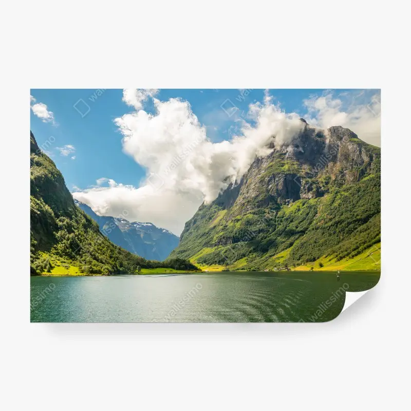 Carta da parati FIORDO NORVEGIA MONTAGNE NATURA VERDE PER SOGGIORNO