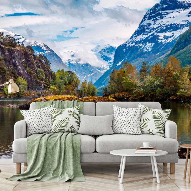 Carta da parati NORVEGIA MONTAGNE FJORD LAGO NATURA PER SOGGIORNO