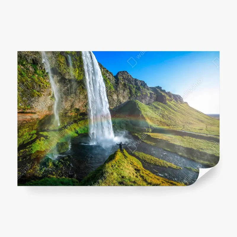 Carta da parati CASCATA NATURA VERDE ARCO PAESAGGIO PER SOGGIORNO