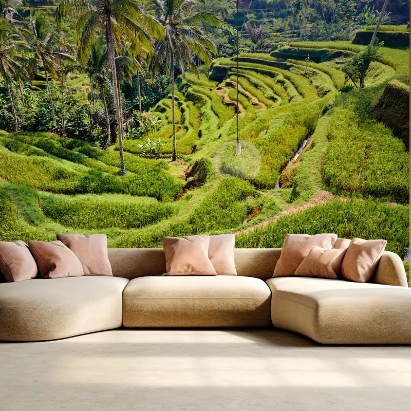 Carta da parati BALI RISAIE TERRAZZE UBUD VERDE PER SOGGIORNO