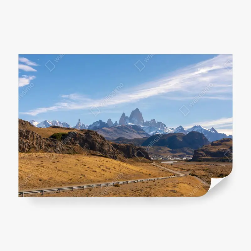 Carta da parati MONTAGNE VISTA STRADA CIELO NATURA PER SOGGIORNO