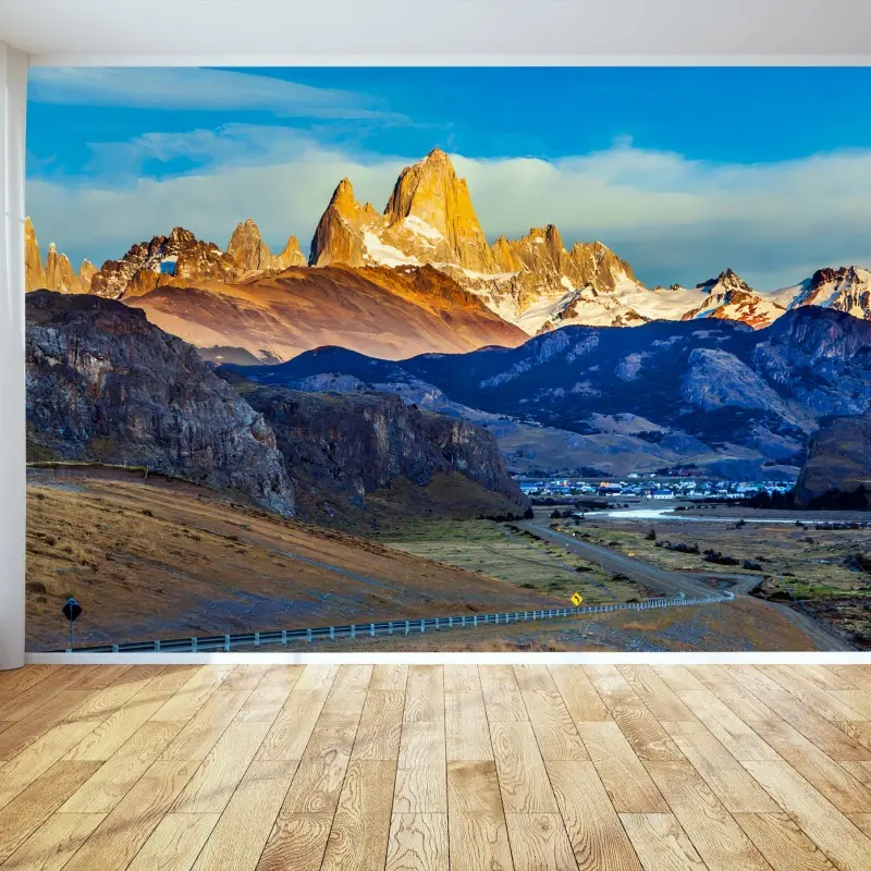 Carta da parati MONTI PATAGONIA ALBA VETTE VILLAGGIO PER SOGGIORNO
