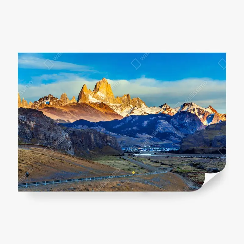 Carta da parati MONTI PATAGONIA ALBA VETTE VILLAGGIO PER SOGGIORNO