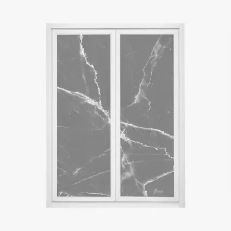 Adesivo per finestra marmo nero venato sofisticato • Wallissimo®